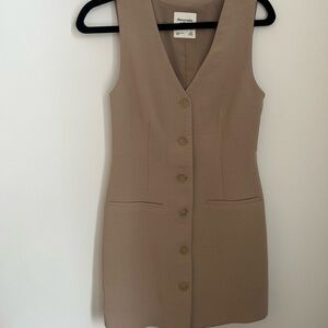 Abercrombie & Fitch Tan Button Vest Dress